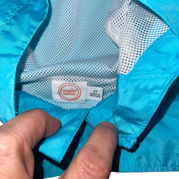 Wonder Nation Toddle Boy Pull Over Hooded Windbreaker Jacket Size 2T Quarter Zip - Picture 3 of 4